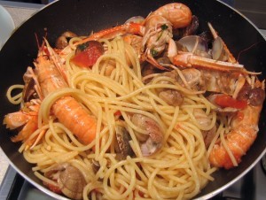 spaghetti+scampi e vongole