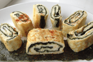 omelette con alga Nori essiccata